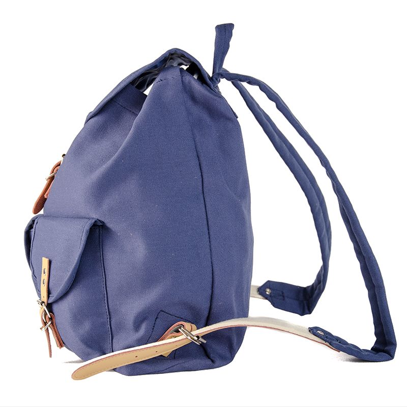RU139 Cotton Hiking Backpack with Real Leather Stripping 15L Blue