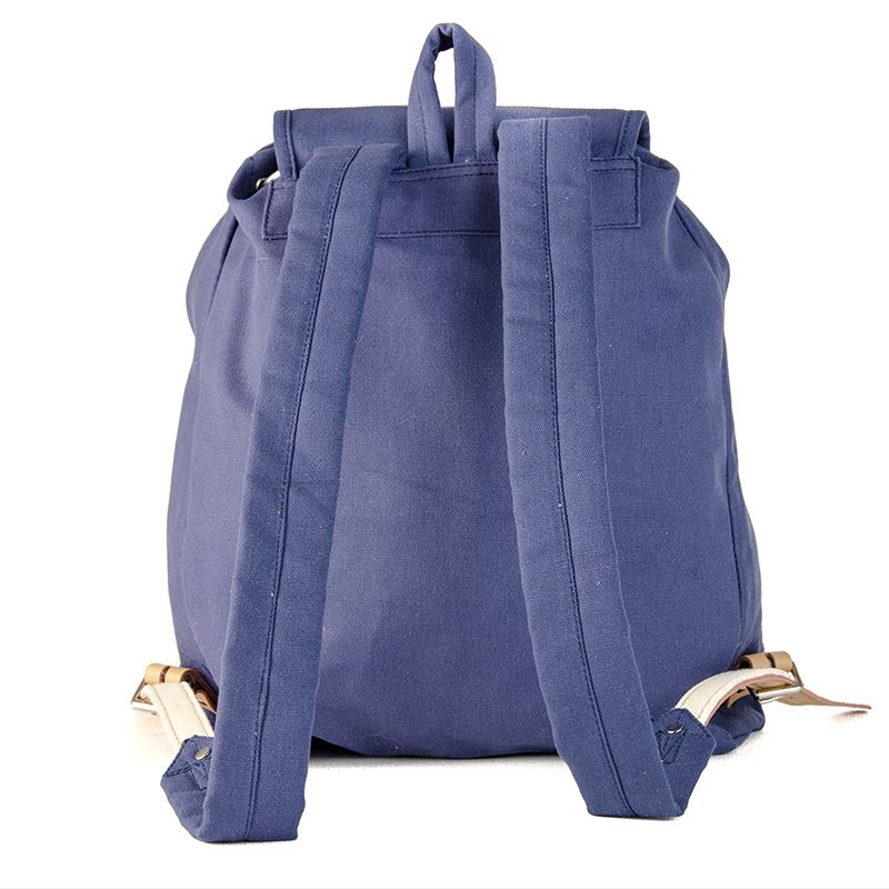 RU139 Cotton Hiking Backpack with Real Leather Stripping 15L Blue