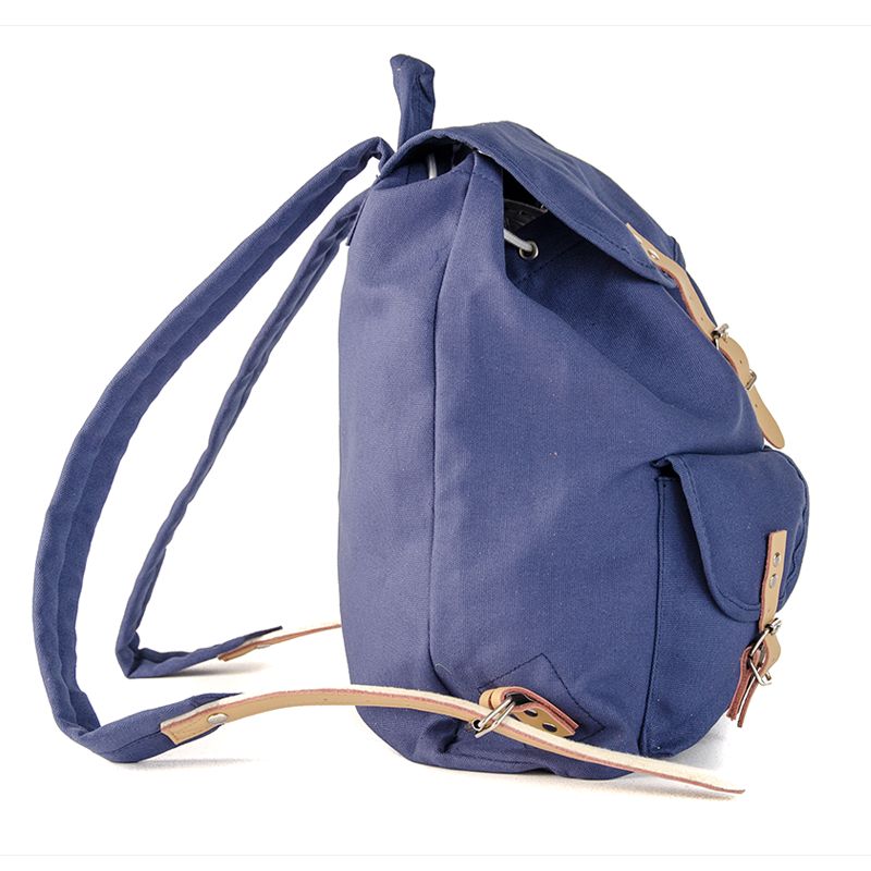 RU139 Cotton Hiking Backpack with Real Leather Stripping 15L Blue