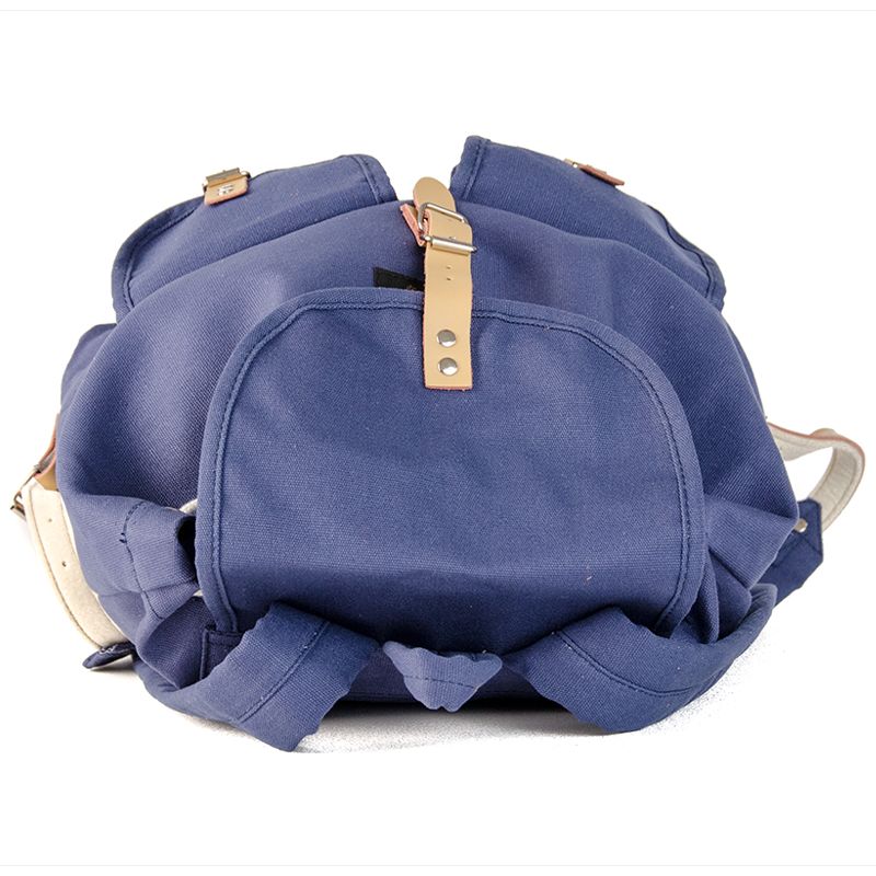 RU139 Cotton Hiking Backpack with Real Leather Stripping 15L Blue