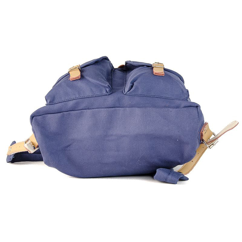 RU139 Cotton Hiking Backpack with Real Leather Stripping 15L Blue