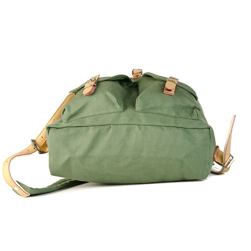 RU139 cotton hiking backpack with genuine leather stripping 15L middle solif