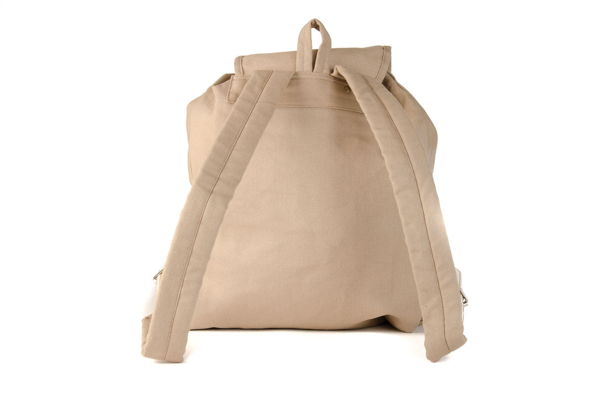 RU139 Cotton Hiking Backpack with Real Leather Stripping 15L Sand