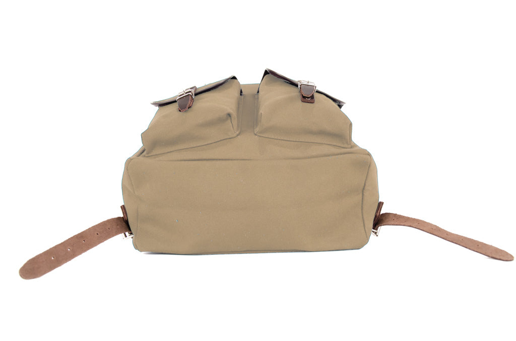 RU138 Baumwoll-Rucksack mit Echt-Leder-Strippen Sand