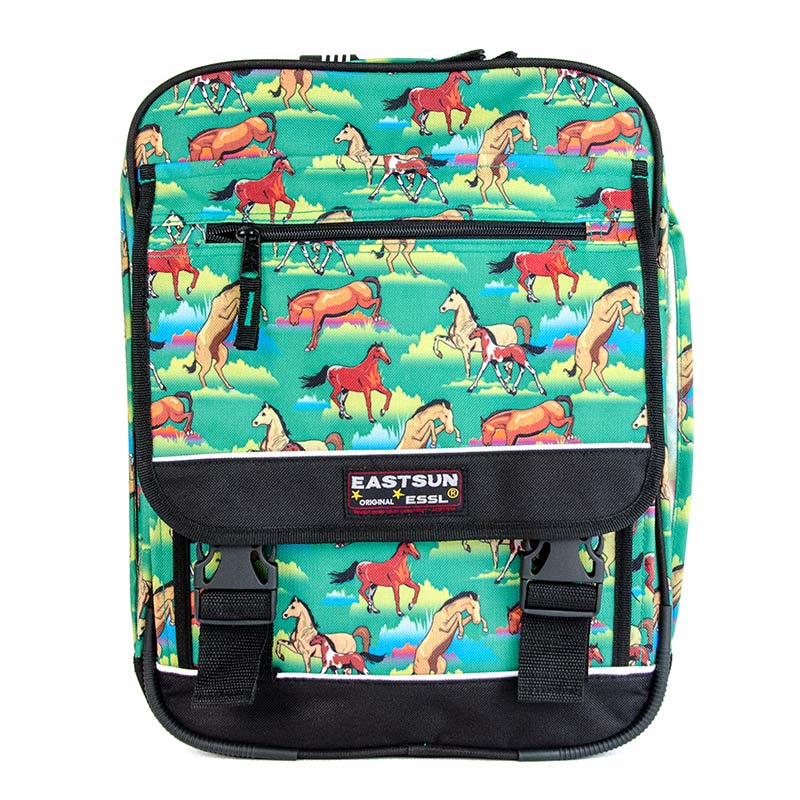 RU8007 School backpack 18 l horses green