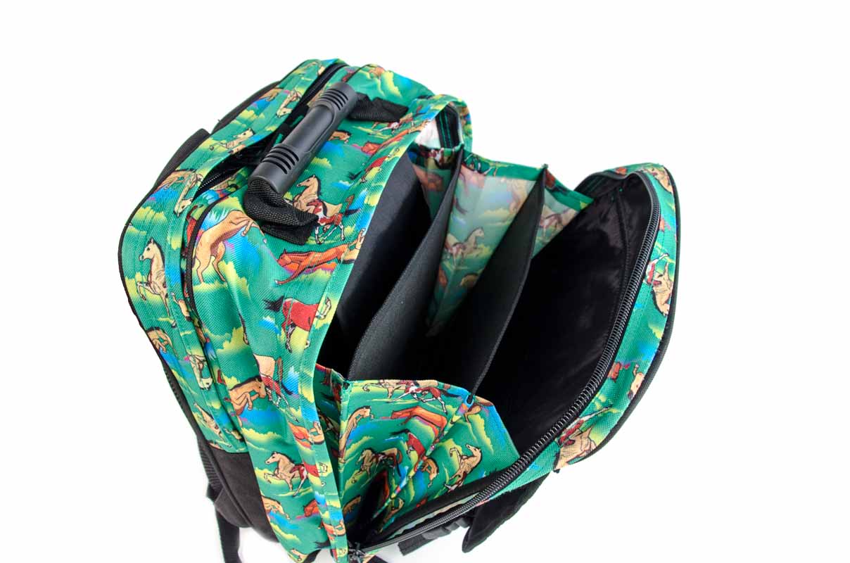 RU8007 School backpack 18 l horses green