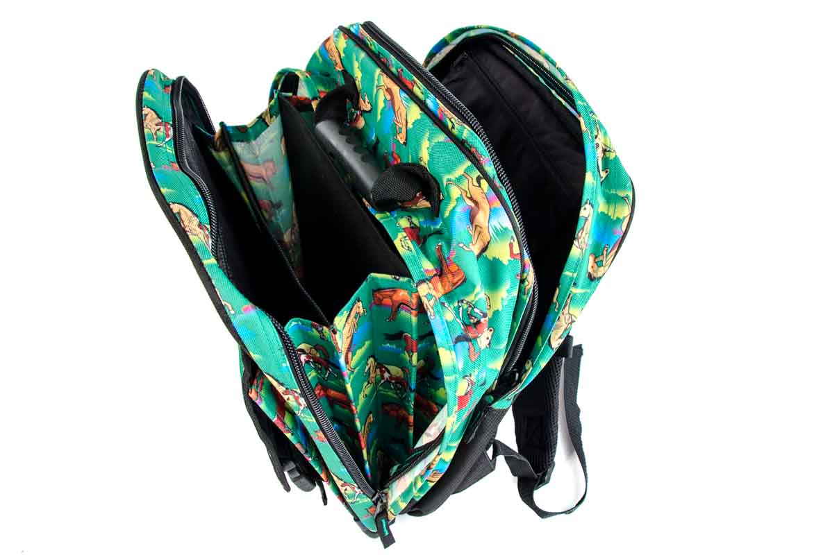 RU8007 School backpack 18 l horses green