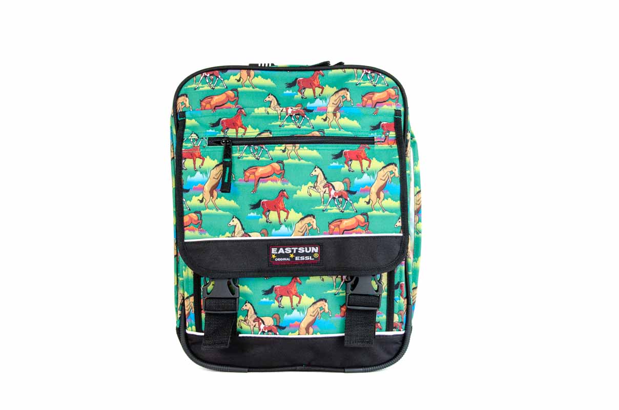 RU8007 School backpack 18 l horses green