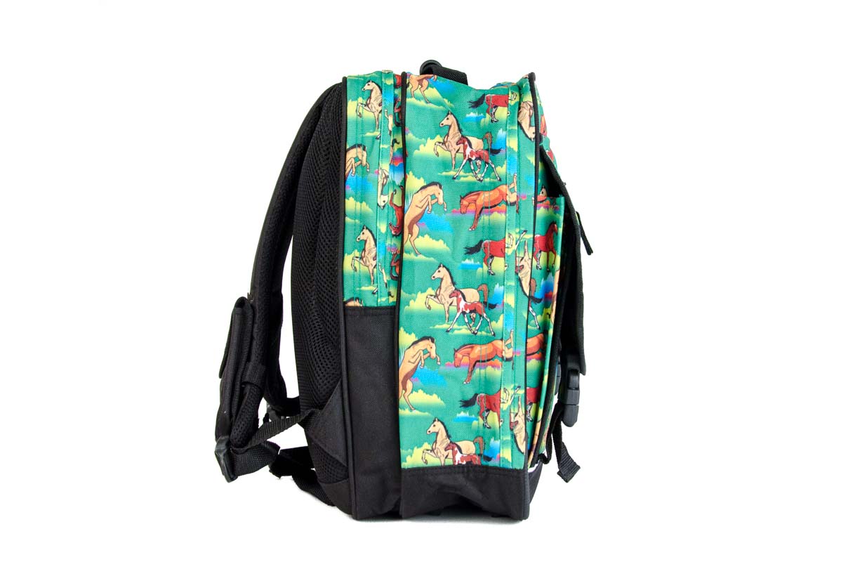 RU8007 School backpack 18 l horses green
