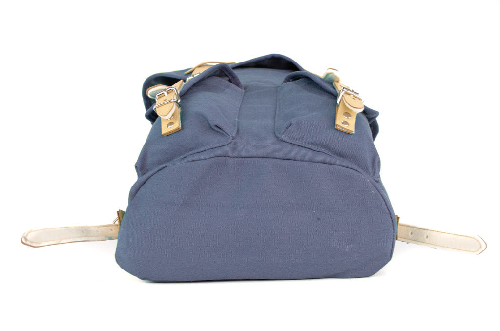 RU131 Cotton Hiking Backpack with Real Leather Stripping 15L Blue