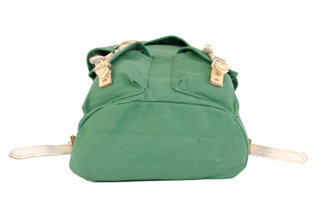 RU131 Cotton Hiking Backpack with Real Leather Stripping 15L Green