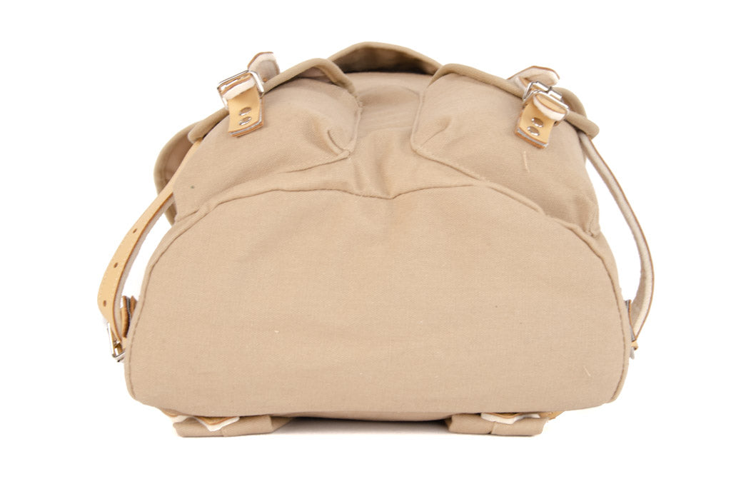 RU131 Cotton Hiking Backpack with Real Leather Stripping 15L Sand