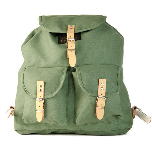 RU139 cotton hiking backpack with genuine leather stripping 15L middle solif