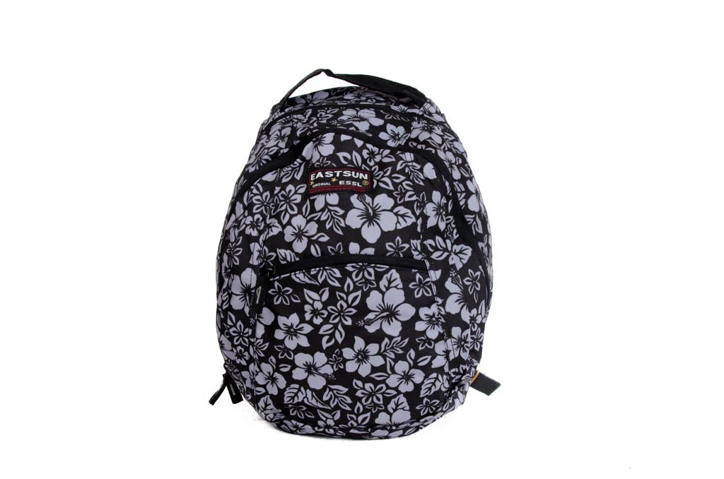 RU145 City- u. Wander-Rucksack Blumen, Schwarz