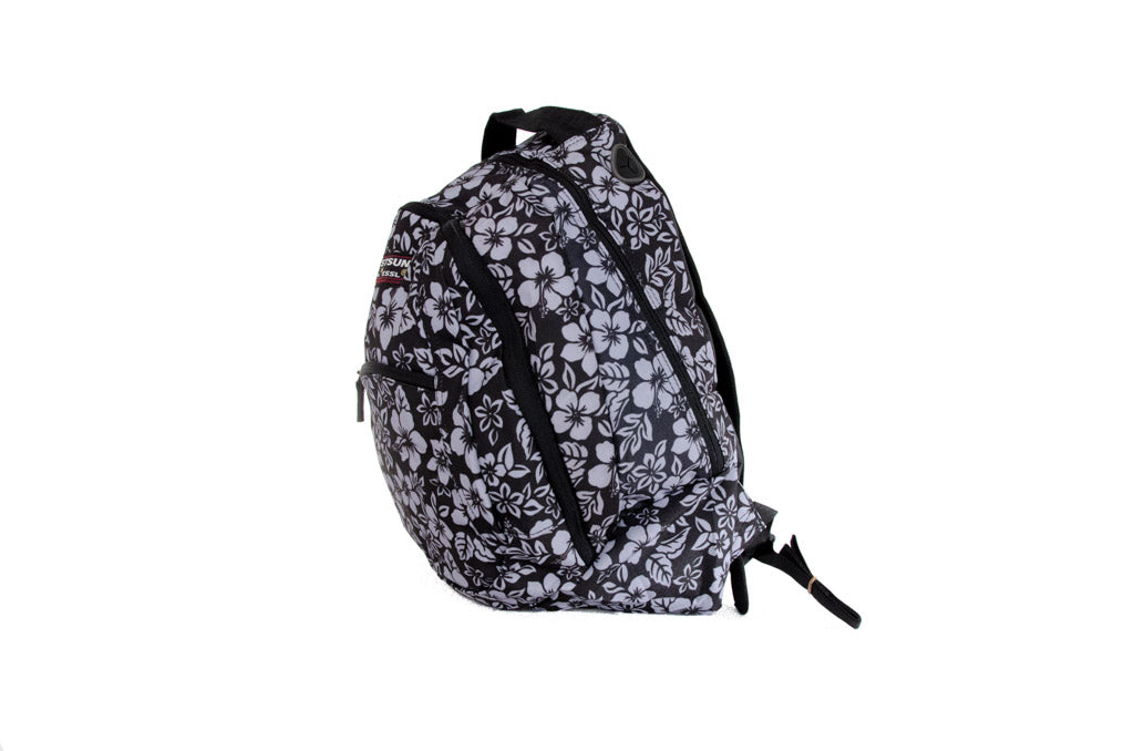 RU145 City- u. Wander-Rucksack Blumen, Schwarz