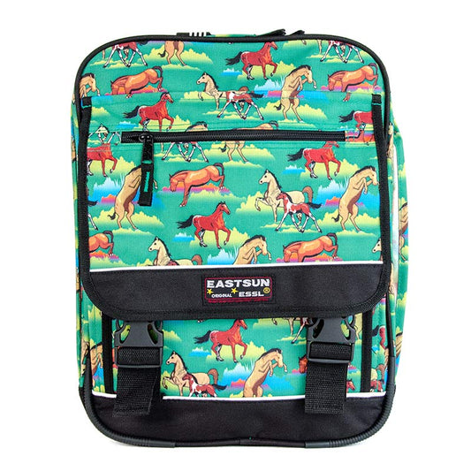RU8007 School backpack 18 l horses green