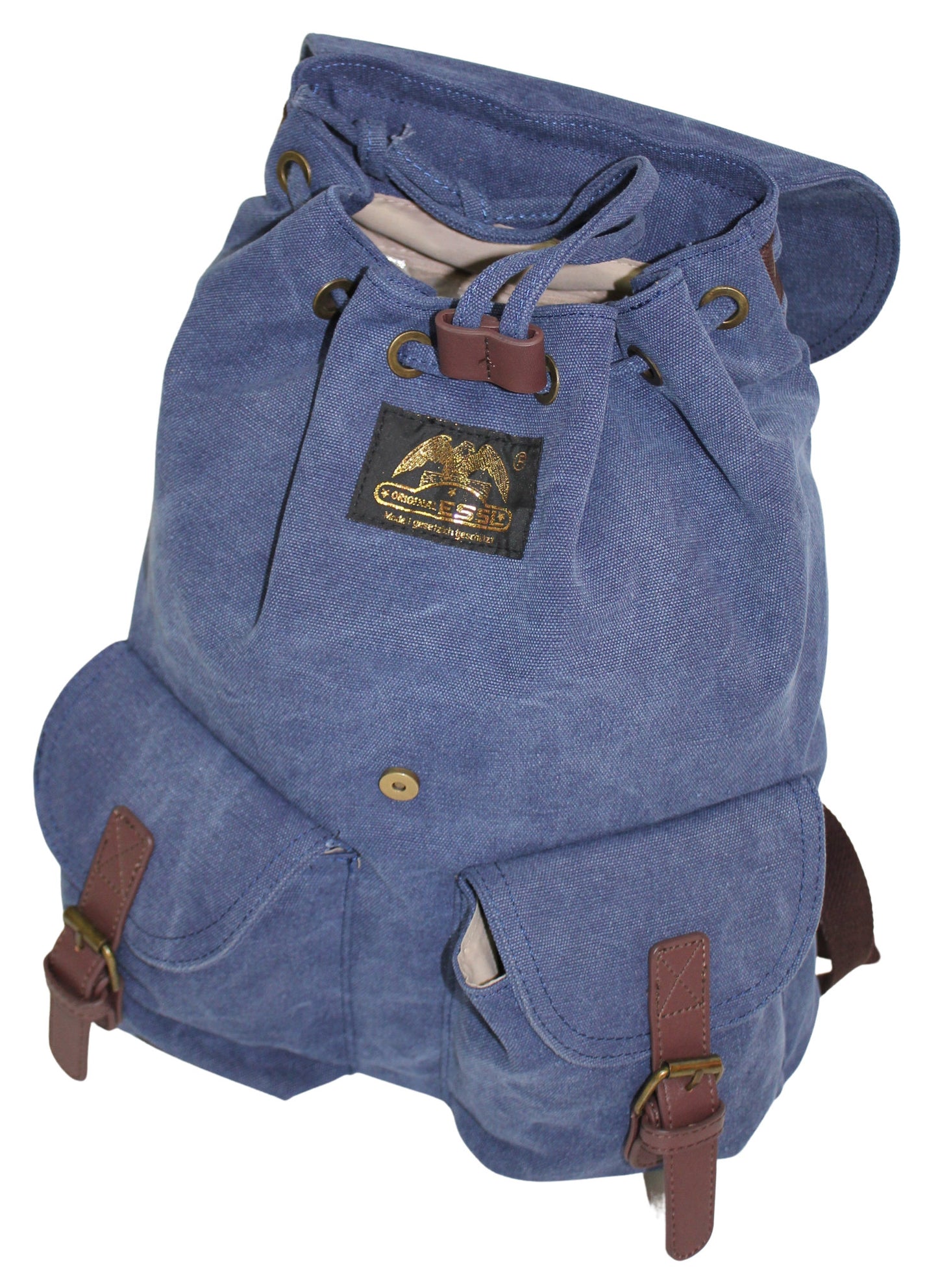 RU133 Cotton Backpack Magnetic Clasp Blue